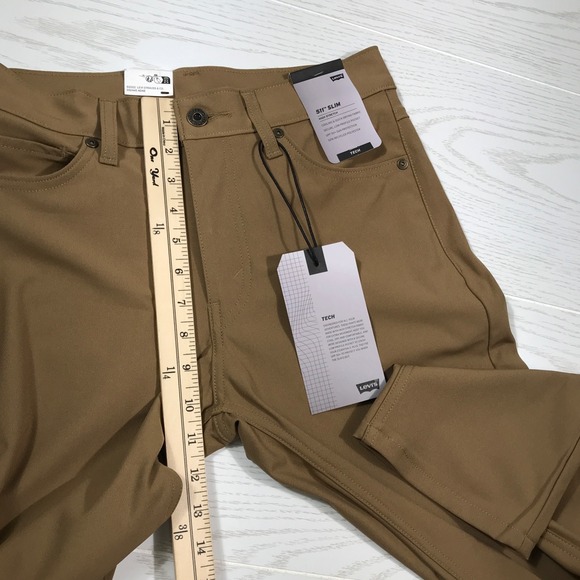 Levi's 511 Slim Tech Pants Men 30x30 Brown Quick Dry Breathable Stretch New - Picture 5 of 16